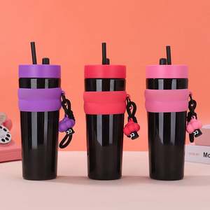 Vaso con Pajita Resistente a Altas Temperaturas, Libre de BPA, Diseño Personalizado, Botella de Agua Portátil de Plástico para Auto - Product Image 3