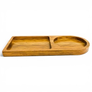 Handcrafted Wooden Serving Tray with Dual Compartments | Snack, Appetizer & Beverage Serving Platter - Product Image 2