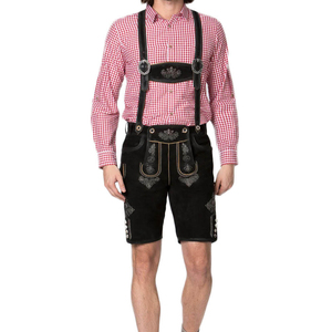 Pantalones de Cuero de Gamuza Auténtica con Aspecto Natural y Estilo Tradicional, Pantalones Cortos de Cuero Estilo Lederhosen - Product Image 2