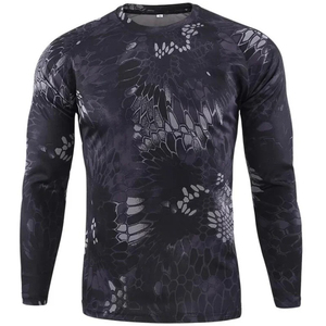 T-shirt de chasse camouflage à manches longues, personnalisable avec logo, séchage rapide, respirant, vêtements de tir en plein air pour hommes, chemises de chasse - Product Image 4