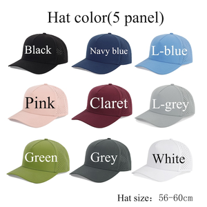 High Quality 5 Panel Golf Caps Performance Custom Tee <b>Holder</b> Laser Cut Back Side Adjustable Golf <b>Hats</b> with Activities Outdoor - Product Image 5