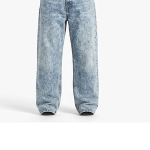 กางเกงยีนส์เดนิมวินเทจผู้ชาย ทรงปกติ ใส่สบาย เอวกลาง สไตล์ลำลอง สตรีทแวร์ ผ้าถัก ทรงตรง ติดกระดุม 100% - Product Image 4