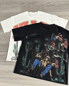 เสื้อยืดผ้าแคนวาสสั่งทำพิเศษ 100% ผ้าฝ้ายเนื้อหนา พิมพ์ลายดิจิทัล 350gsm เป็นมิตรกับสิ่งแวดล้อม ทรงโอเวอร์ไซส์ ทรงบ็อกซี่ ระบายอากาศได้ดี แห้งเร็ว - Product Image 6