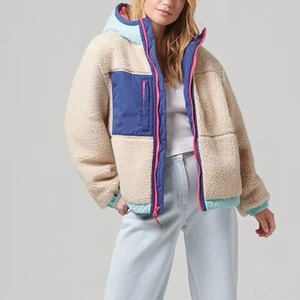 Chaqueta de Forro Polar Sherpa Tejido de 300 g/m², Diseño Personalizado, Ecológica, para Hombre y Mujer, Estilo Bomber, con Contraste de Color, para Uso Diario - Product Image 6