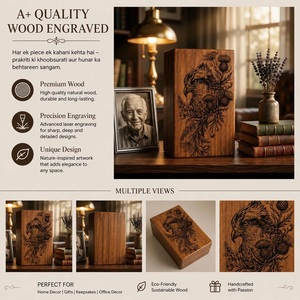 Handmade American Style Wooden Eagle Cremation Urn Engraved <b>Memorial</b> Keepsake <b>Box</b> Rustic Eco-Friendly Personalized Baby - Product Image 5