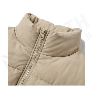 Hooded Quilted Waterproof <b>Bubble</b> Jacket Black Full Sleeve Winter Windproof Cotton Shell Knitted Fabric Polyester Filling Stand - Product Image 4