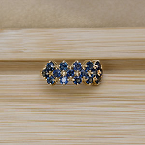 Anillo de Oro Amarillo de 14K con Racimo de Zafiros Azules Naturales para Mujer |   Joyería de Piedras Preciosas Finas de Corte Redondo, Venta al por Mayor, OEM, ODM - Product Image 2