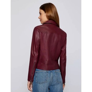 Women Elegant Solid Women's <b>Leather</b> <b>Jacket</b> <b>Long</b> Sleeves Fashion Zipper PU Women's <b>Leather</b> <b>Jacket</b> - Product Image 4