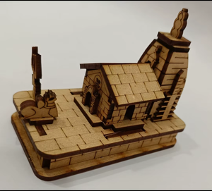 8 Inch MDF Wooden Ayodhya Ram <b>Mandir</b> 3D Model Brown Finish Decorative Wall Sign Collectible Gift Box Home Decor - Product Image 3