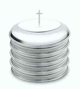 DURABLE DELUXE STAINLESS STEEL HOLY COMMUNION TRIPLE TRAY SET 120 CUPS <b>MIRROR</b> FINISH DISHWASHER SAFE STABLE BASE CHURCH AB1003 - Product Image 1