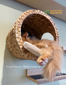 Refugio para Mascotas Ovalado, Simple, Bonito y Ecológico, Tejido a Mano |   Cesta de Jacinto de Agua Natural para Mascotas y Cesta para Dormir |   Forma y Tamaño Personalizados - Product Image 4