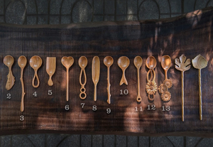 Wooden Spoon Leaf Design Handmade Vietnam Factory Wholesale Custom Label Wooden Spoon <b>Art</b> Craft - Product Image 2