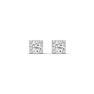 White Gold Moissanite Earrings Round Cut <b>Stud</b> Ear Jewelry for Women Gift Party Wear - Product Image 1