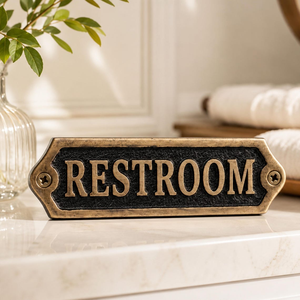Letrero de Puerta Personalizado de Latón Grabado a Mano, Placa Metálica de Alta Calidad para Decoración de Pared con Dirección de Casa - Product Image 3