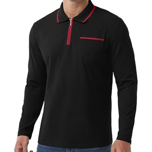 Polo de manga larga con cremallera para hombre, camisa de golf informal clásica, camiseta con cuello elegante para uso diario - Product Image 5