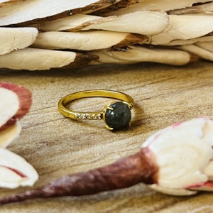 Anillo de Labradorita Recién Llegado, Estilo Boho, Joyería de Latón para Mujer, Chapado en Oro de 18K, Anillo Solitario Vintage para Venta al Por Mayor/OEM/ODM - Product Image 6