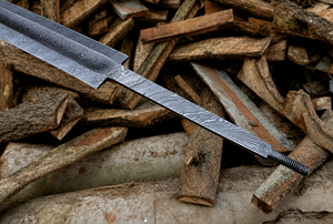 Espada Vikinga de Damasco Hecha a Mano con Hoja de Espiga Completa de 34.50 Pulgadas – Hoja de Colección Medieval Vikinga - Product Image 5