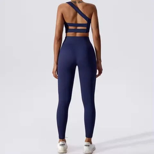 Conjunto Deportivo de Dos Piezas para Mujer, de Alta Calidad, para Gimnasio y Yoga, Talla Grande, Cintura Alta, Ecológico, Transpirable, Elástico en Cuatro Direcciones, de Secado Rápido - Product Image 3
