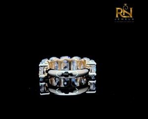 Oval Cut Lab Grown Diamond Half Eternity Band Solid Gold Shared Prong <b>Stacking</b> <b>Ring</b> Women OEM ODM Wholesale B2B Supply - Product Image 6