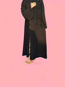 Fashion Abaya Women Kaftan Abaya Dress Handmade Turkish Floor Length Long Sleeve Soft Breathable Polyester Floral Loose Fit - Product Image 4