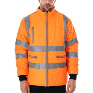 เสื้อแจ็คเก็ตทำงานแบบสะท้อนแสงสำหรับผู้ชาย Econex Sports สีส้ม ผลิตจากโพลีเอสเตอร์ ทนทานต่อการฉีกขาด พร้อมแถบสะท้อนแสง ซิป และกระเป๋า - Product Image 5