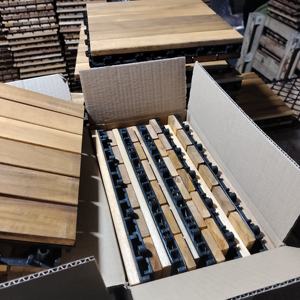 Baldosas de Madera de Acacia Impermeables con Sistema de Bloqueo Dual, 300x300mm, Instalación con Clic, para Interiores y Exteriores, Jardín, Terraza - Product Image 6