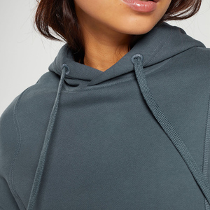 Nouvel Arrivage Sweat à Capuche Court Uni Personnalisé pour Femme, Style Décontracté Streetwear, Pull Oversize pour Femme - Product Image 3