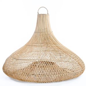 Pantalla de Lámpara Redonda de Bambú de Lujo para Iluminación Colgante y de Techo, Hecha a Mano con Bambú Natural en Vietnam - Product Image 3