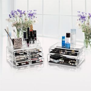 กล่องเก็บเครื่องสำอางใส YF พร้อมลิ้นชักเล็ก 6 ช่อง และลิ้นชักใหญ่ 2 ช่อง - Product Image 2