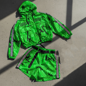 Conjunto de Chándal de 2 Piezas para Mujer, Estilo Y2K, Chaqueta Cortavientos con Cremallera y Pantalones Cortos, Personalizable con Logotipo, de Fabricante de Ropa 2026 - Product Image 1