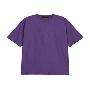 T-shirts formels pour hommes avec logo personnalisé, en toile brodée unie, polyester/coton, tricotés, à manches courtes, col roulé, coupe classique - Product Image 1