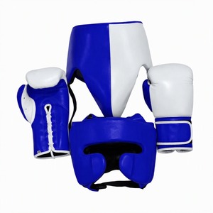 Ensemble de boxe en cuir personnalisé, gants de kick-boxing et protège-tête, équipement d'entraînement de combat, équipement de sparring OEM - Product Image 4