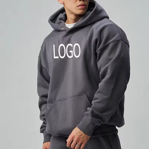 Unisex 100% Cotton Heavyweight Hoodie Men Women High Quality Thick Oversized Custom Logo Embroidered Jogging <b>Sweatshirt</b> - Product Image 5