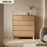 Aparador Moderno de Madera para Comedor con 5 Cajones, Mueble de Almacenamiento Estilo Escandinavo