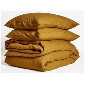 Ensemble de housse de couette en lin vert de qualité supérieure, 3 pièces, comprenant 2 taies d'oreiller unies, pour la maison, l'hôtel, luxe - Product Image 3