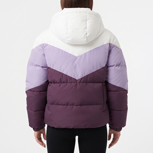 Custom Women's Thick Quilted Puffer Jacket Winter Hooded Color Block <b>Bubble</b> <b>Coat</b> Wholesale Outerwear - Product Image 3
