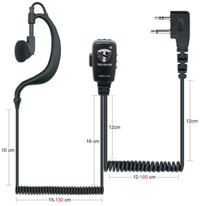 Ensemble d'écouteurs pour personnel de maison de retraite, 2 pièces, pour talkies-walkies Midland, casque à double cordon spiralé avec PTT - Product Image 1