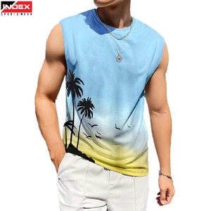 เสื้อกล้ามซับลิเมชั่นผู้ชายรุ่นใหม่ปี 2026 สไตล์อเมริกันทันสมัย เสื้อยืดออกกำลังกายแบบไม่มีแขน เสื้อผ้าฟิตเนสเนื้อผ้าบางเบา - Product Image 1