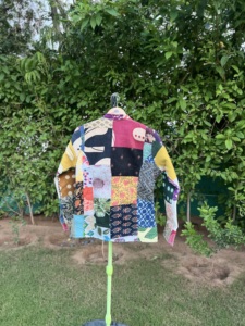 เสื้อแจ็คเก็ตไหม/ฝ้ายถักนิตติ้งหลากสีแบบแฮนด์เมด เป็นมิตรกับสิ่งแวดล้อม สำหรับทุกเพศ |   งานฝีมือสไตล์กันธา โบโฮ สำหรับฤดูใบไม้ร่วง/ฤดูหนาว - Product Image 5
