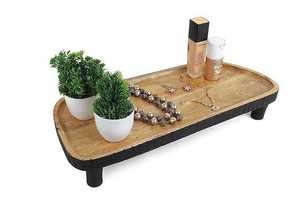Plateau de service en bois écologique, plateau en bois massif naturel pour la décoration de la maison et les cadeaux à prix abordable - Product Image 3