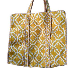 Durable <b>Tote</b> <b>Bag</b> Quilted Cotton Thickened Handheld Shoulder Strap Large Capacity Open Newest <b>Summer</b> Autumn Chains - Product Image 1