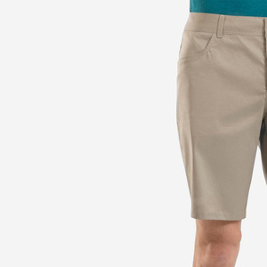 Shorts Bermuda Oxford Solides pour Hommes, Taille Mi-Haute, Fermeture Boutonnée, Logo Avant Décontracté, avec Poches, Couleur Beige, Tissu Tissé, Séchage Rapide - Product Image 6