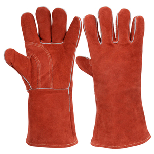 Guantes de Soldadura de Cuero de Alta Protección, Color Rojo Reforzado, Resistentes a la Abrasión y a las Chispas, del Mejor Proveedor 2026 - Product Image 1