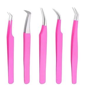 Pince à épiler professionnelle en acier inoxydable anti-magnétique pour extensions de cils, pointe fine de précision pour bouquets de cils 3D/6D - Product Image 1