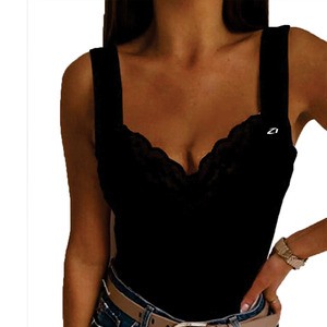 New Summer Clothes Lace Crop <b>Top</b> Women See Through V Neck Sexy <b>Top</b> Tee for Lady Custom Logo OEM Private Label Women's Shirts USA - Product Image 4
