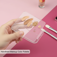 Palette de maquillage transparente en acrylique légère et durable pour le mélange de couleurs cosmétiques, idéale pour le fond de teint, la crème et les pigments