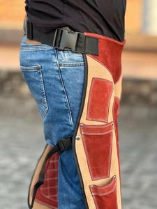 Chaps de fermeur professionnels en cuir véritable, réglables, pour le sablage et la coupe des sabots, équipement de protection pour le travail de fermeur - Product Image 2