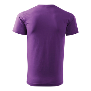 Camiseta de algodón morada para hombre, manga corta, cuello redondo, corte regular, informal, color liso, tejido de punto, teñido liso, camiseta para correr - Product Image 2