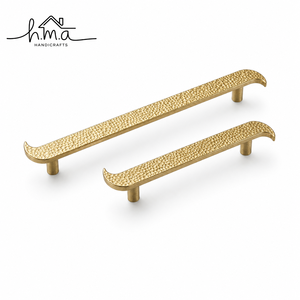 Antique <b>Brass</b> Cabinet Handle Ribbed Cylindrical Bar Shape Vintage Textured <b>Drawer</b> <b>Pull</b> Classic Furniture Handle - Product Image 4