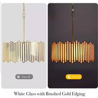 Lustre Tambour Doré SIMIG, Suspension Moderne en Verre pour Chambre, Salle à Manger, Cuisine, Entrée, Salon